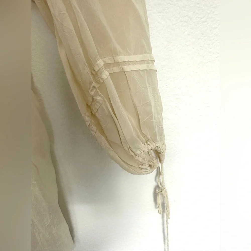 Johnny Was Ivory Floral Embroidered Tunic Top Womens  Cupra Sheer 2X - Picture 7 of 14